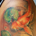 tattoo galleries/ - Koi Fish and Lily Pad Half Sleeve
